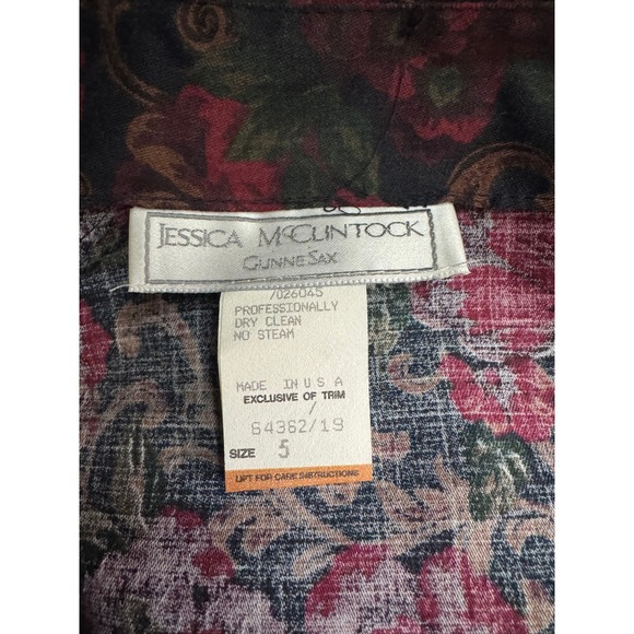 Vtg Gunne Sax by Jessica McClintock Dress S/5 Floral Lace Bib Prairie‎ Victorian - Picture 8 of 10